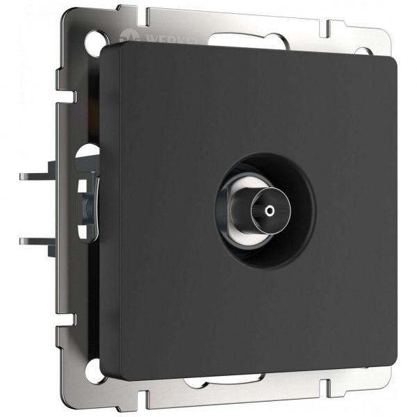 ТВ-розетка проходная Werkel W1184008 черный матовый (WL08-TV-2W)