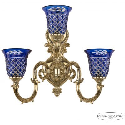 Бра бронзовые 7203B16P/2+1/210 G P2 U Clear-Blue/H-1j Bohemia Ivele Crystal