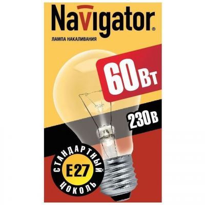 Navigator A55 E27 60W ЛОН NI-A-60-230-E27-CL прозрачная