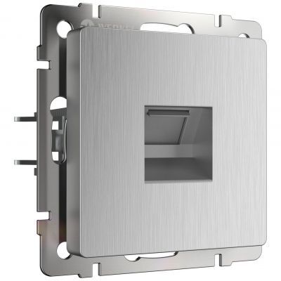 Розетка компьютерная Werkel RJ-45 W1181009 серебро рифленый (WL09-RJ-45)