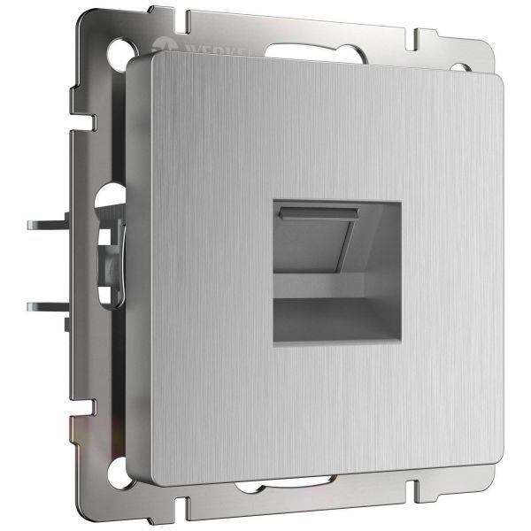 Розетка компьютерная Werkel RJ-45 W1181009 серебро рифленый (WL09-RJ-45)