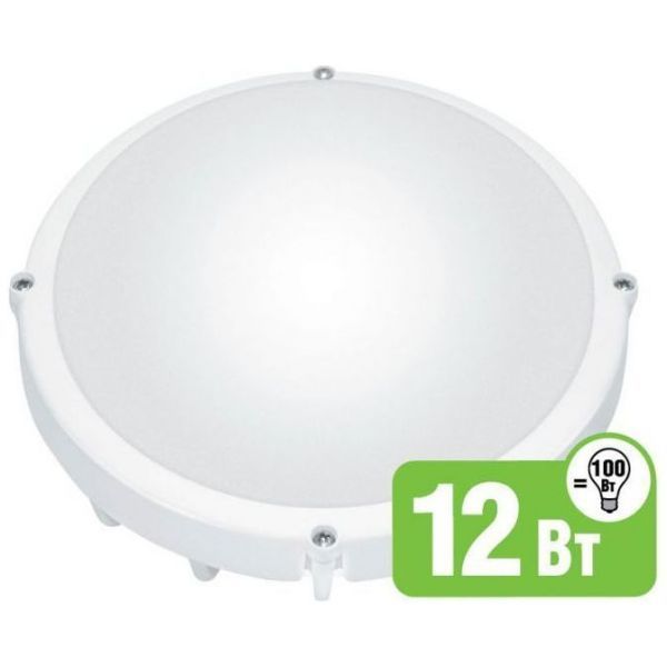 Светильник пылевлагозащищенный светодиодный Navigator 94 826 NBL-R1-12-4K-WH-IP65-LED (аналог НПБ 1101/НПП 1101)