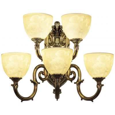 Бра бронзовые 7203B16P/3+2/210 NB P1 U Rose Bohemia Ivele Crystal
