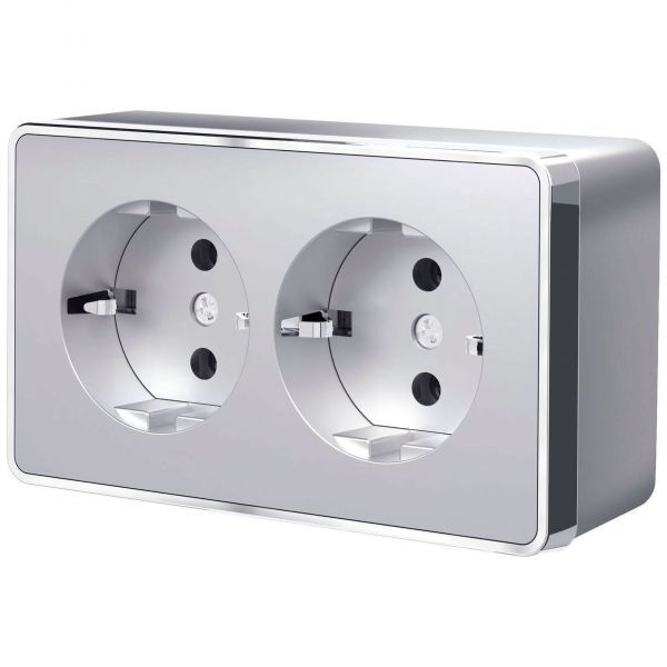 Розетка двойная с заземлением Gallant серебряный Werkel W5072106