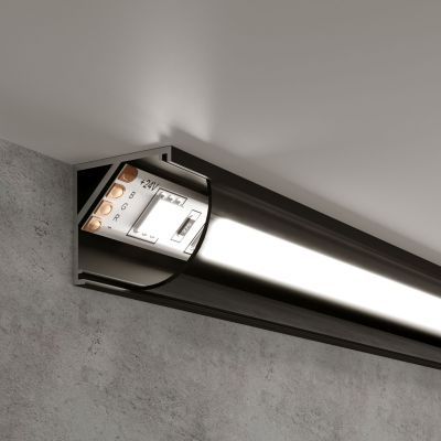 Угловой алюминиевый профиль для светодиодной ленты Elektrostandard LL-2-ALP008 черный/черный