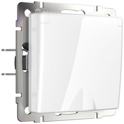 Розетка с з/к с крышкой и шторками Werkel W1171201 белый (WL01-SKGSC-01-IP44)