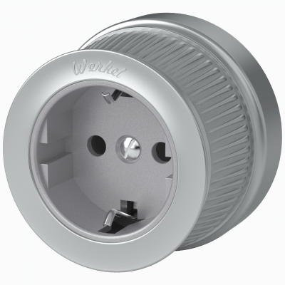 Розетка с заземлением Werkel W5771022 хром матовый (WL19-10-01)