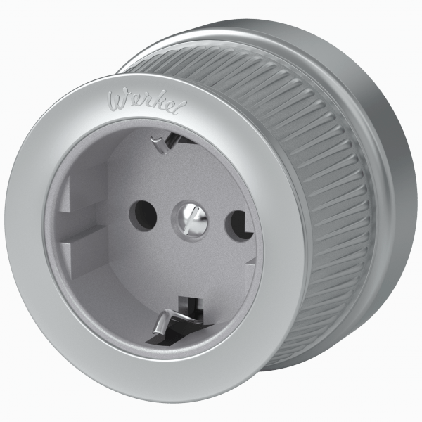 Розетка с заземлением Werkel W5771022 хром матовый (WL19-10-01)