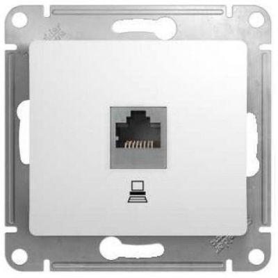 Розетка компьютерная SE Glossa Бел RJ45 кат.5E GSL000181K