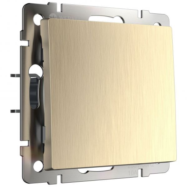 Выключатель 1-клавишный проходной Werkel W1112010 шампань рифленый (WL10-SW-1G-2W)