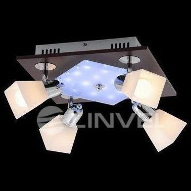Светильник LV 8617/4 хром/красное дерево E14 60W 220V пульт LED белый