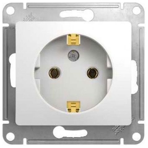 Розетка с заземлением SE Glossa Бел GSL000143