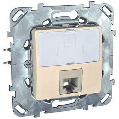Розетка комп(RJ45) 1-ая SE Unica Беж кат 6 с полем для надписи MGU5.425.25ZD