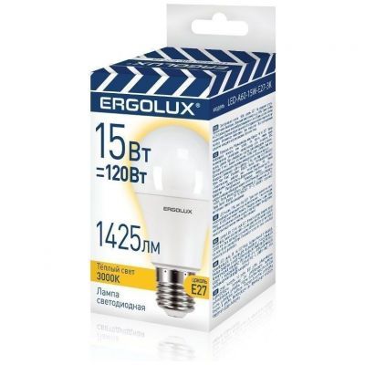 Светодиодная лампа Ergolux LED-A60-15W-E27-3K Promo