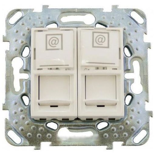 Розетка комп(RJ45) 2-ая SE Unica Беж кат 5е с полем для надписи MGU5.2020.25ZD