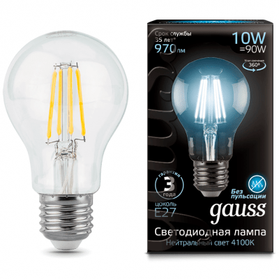 Лампа Gauss 102802110 LED Filament A60 E27 10W 2700К