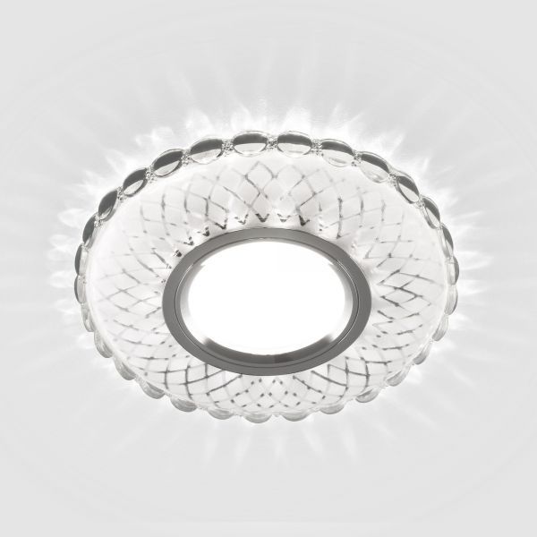Встраиваемый точечный светильник с LED подсветкой Elektrostandard 2244 MR16 SL/WH зеркальный/белый
