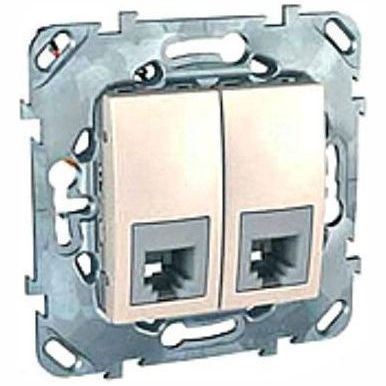 Розетка комп(RJ45) 2-ая SE Unica Беж кат 6 с полем для надписи MGU5.2424.25ZD
