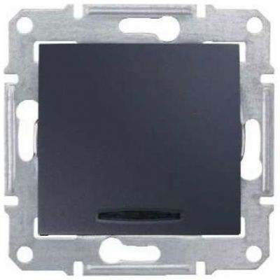 Выключатель 1-клавишный с подсветкой Schneider Electric Sedna Графит 10A, 250В (сх.1а)