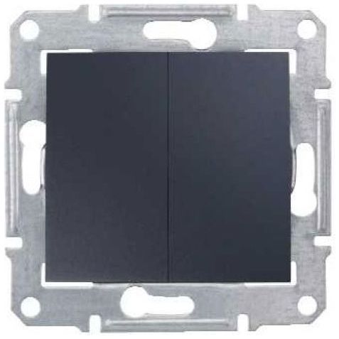 Выключатель 2-клавишный Schneider Electric Sedna Графит 10A, 250В (cx.5)