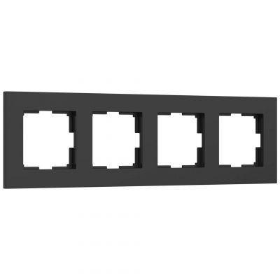 Рамка на 4 поста Slab (черный матовый) W0042908 Werkel