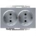 Розетка двойная с заземлением Werkel W1172006 серебряный (WL06-SKG-02-IP20)
