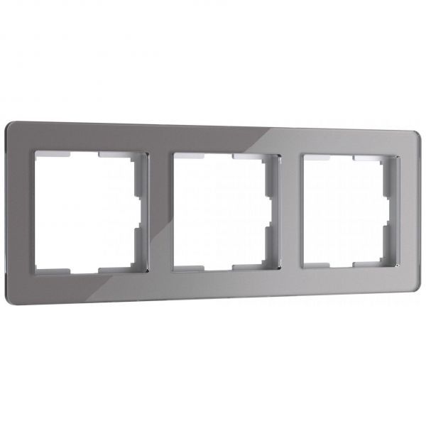 Рамка на 3 поста Acrylic графит Werkel W0032704