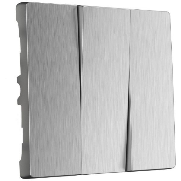 Клавиши для выключателя 3-клавишного Werkel W1139009 серебро рифленый (WL09-SW-3G-CP)