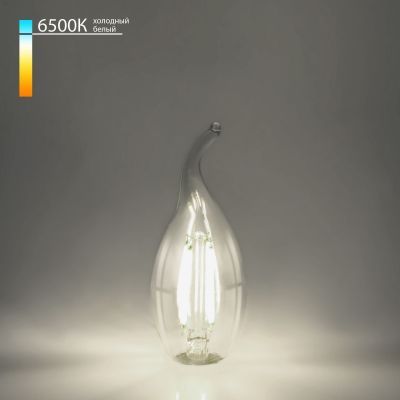 Филаментная светодиодная лампа Свеча на ветру 9W 6500K E14 (CW35 прозрачный) Elektrostandard BLE1441