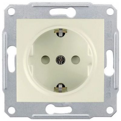 Розетка 1-я Schneider Electric Sedna Бежевый с/з с защитными шторками