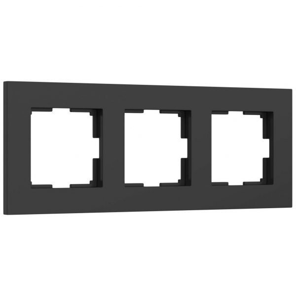 Рамка на 3 поста Slab (черный матовый) W0032908 Werkel