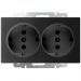 Розетка двойная с заземлением Werkel W1172008 черный матовый (WL08-SKG-02-IP20)