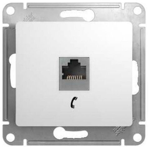 Розетка телефонная SE Glossa Бел RJ11 GSL000181T