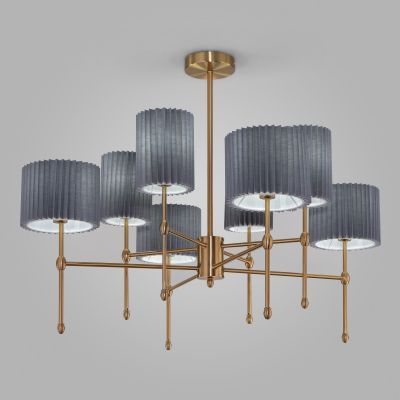 Умный потолочный светильник с тканевыми абажурами Eurosvet 60162/8 латунь Smart