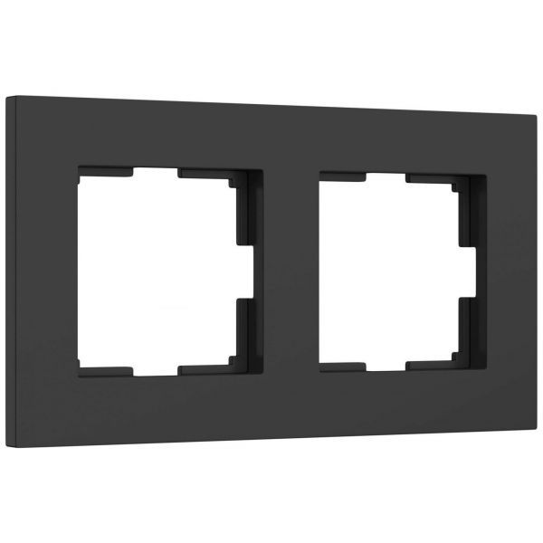 Рамка на 2 поста Slab (черный матовый) W0022908 Werkel