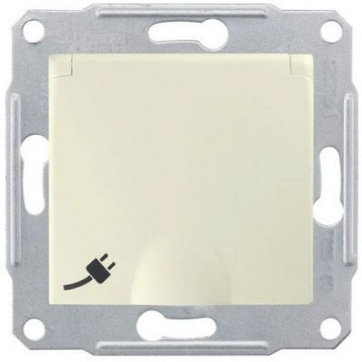 Розетка 1-я Schneider Electric Sedna Бежевый с/з с защитными шторками с крышкой IP44