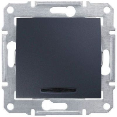 Переключатель 1-клавишный с подсветкой Schneider Electric Sedna Графит 10A, 250В (сх.6)