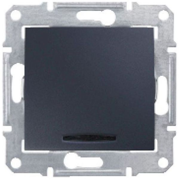 Переключатель 1-клавишный с подсветкой Schneider Electric Sedna Графит 10A, 250В (сх.6)