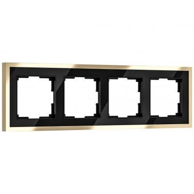 Рамка на 4 поста Baguette (черный / латунь) Werkel W0042852