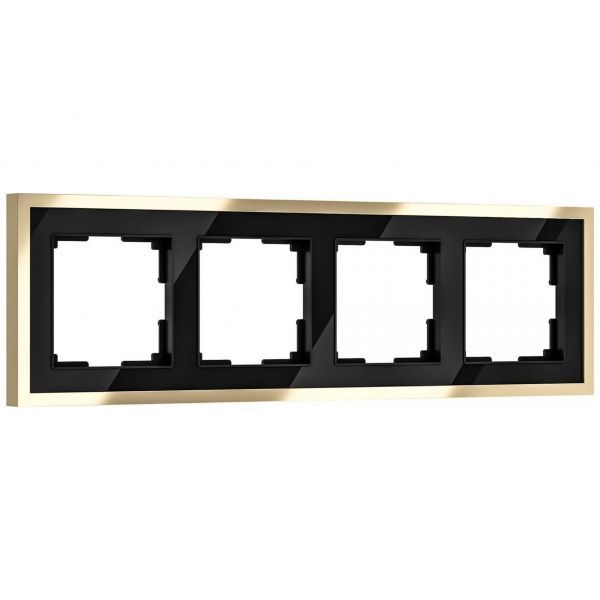 Рамка на 4 поста Baguette (черный / латунь) Werkel W0042852