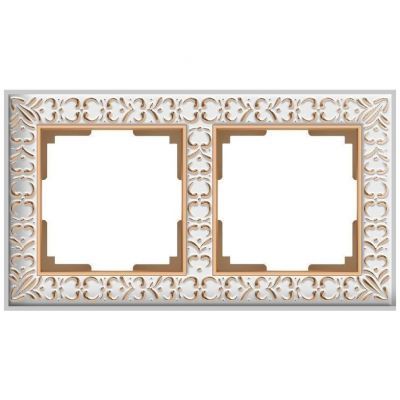 Рамка 2-местная Werkel W0021523 белое золото (WL07-Frame-02)