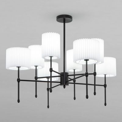 Умный потолочный светильник с тканевыми абажурами Eurosvet 60162/8 черный Smart