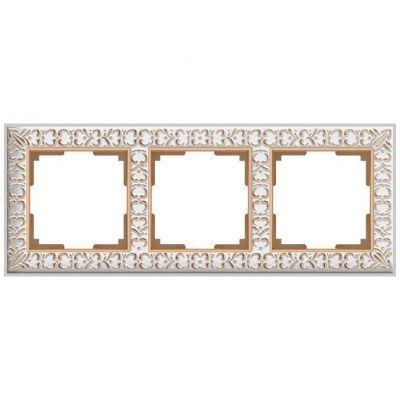 Рамка 3-местная Werkel W0031523 белое золото (WL07-Frame-03)