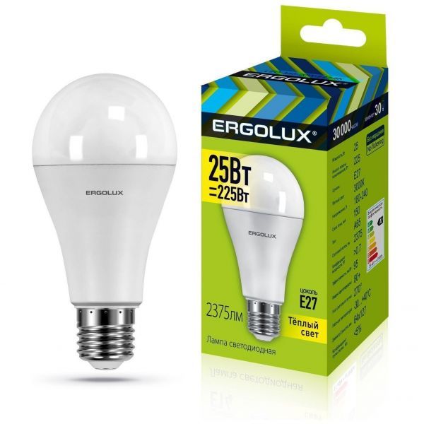 Светодиодная лампа Ergolux LED-A65-25W-E27-3K