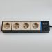 Розеточный блок 4-х местный + 3 USB Werkel W6514944 черный/шампань рифленый (WL20-04-03)