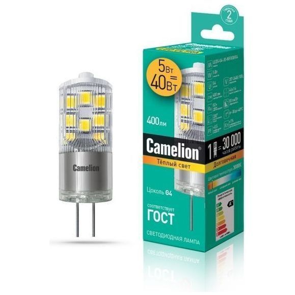 Светодиодная лампа Camelion LED5-G4-JD-NF/830/G4