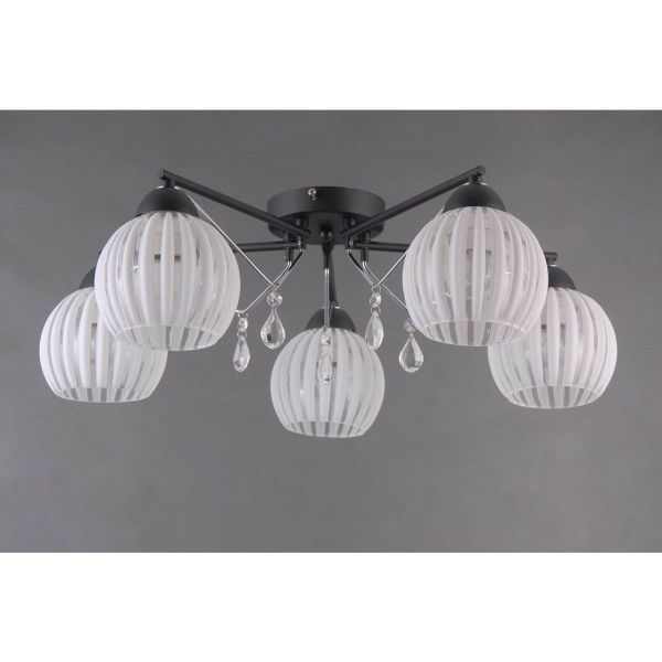 Люстра Linvel LV 9225/5 Катунь Черный/хром E27 40W