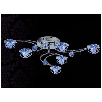 Люстра светодиодная Linvel MD 4118/6 CH 12Vx20W G4, 21LED, WT/Blue