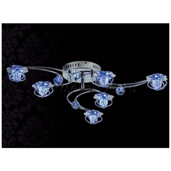 Люстра светодиодная Linvel MD 4118/6 CH 12Vx20W G4, 21LED, WT/Blue