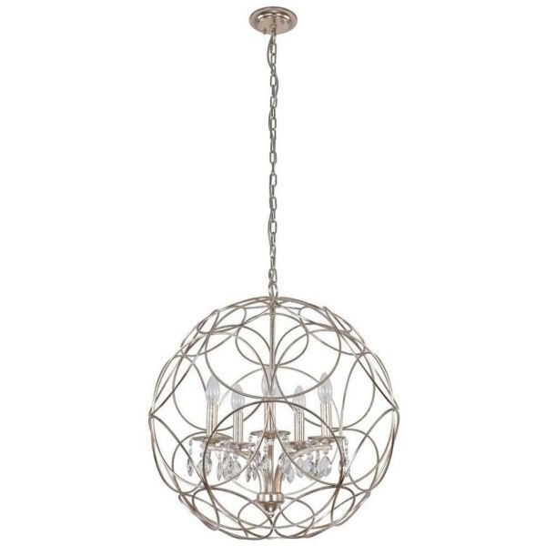 Светильник подвесной Crystal Lux ARIA SP5 SILVER
